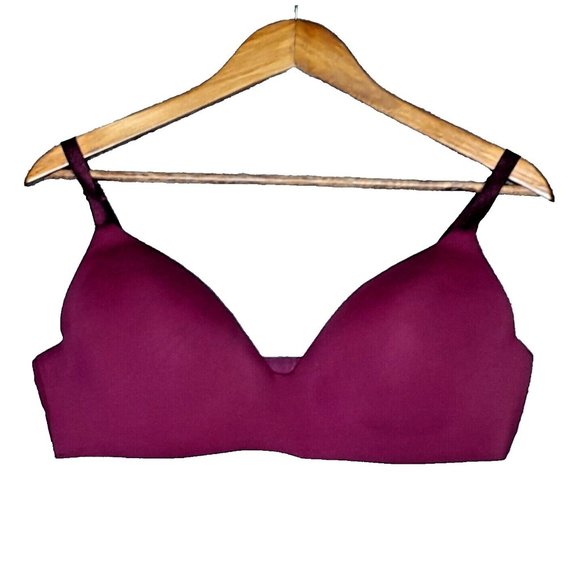 Victoria's Secret Other - Victoria's Secret Sz 38D Bra T-shirt Lightly Lined Wireless Maroon Red